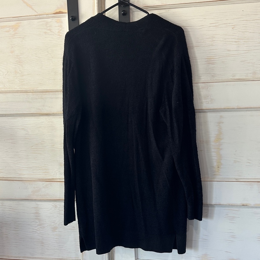Matty M Black Open-Front Women's Cardigan with Pockets - Picture 3 of 3